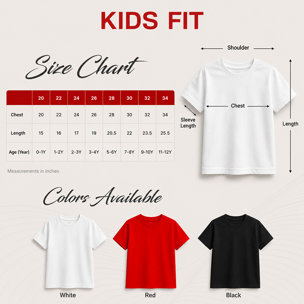 Size Chart - kids Kids' Chart Trinitee