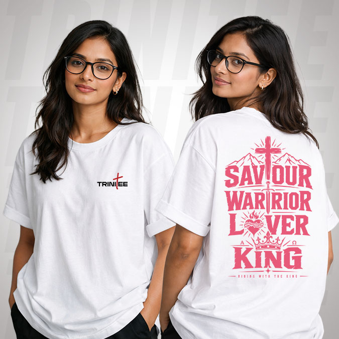 Saviour Warrior Lover King Riding With the King Oversized Christian T-Shirt